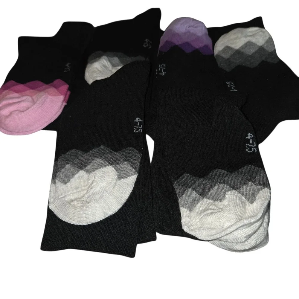 10 Pair Diabetic Ankle Socks Size 4-7.5‎ Black/Argyle Occulto 